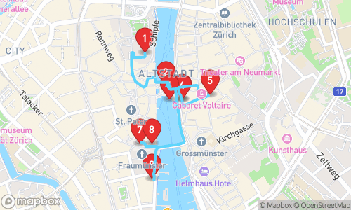 A Stroll Through Time: Exploring Historic & Modern Zurich tour map