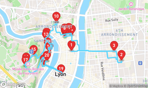 Lyon: A Tapestry of Time tour map
