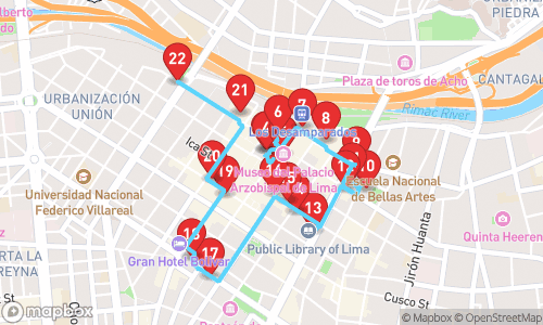 Exploring Historic Treasures: A Journey Through Jesús María & Central Lima tour map