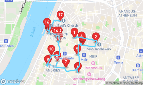 Antwerpen Abenteuer: Von Rubens bis zur Börse - Eine Entdeckungsreise mit Ryan tour map