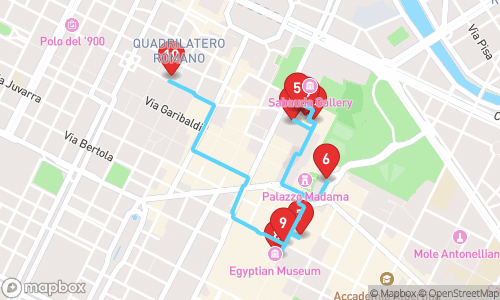 Turin: Royal Power, the Risorgimento, and Ancient Mysteries tour map