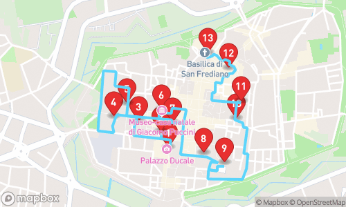 The Enchanting Historical Odyssey Through Lucca tour map