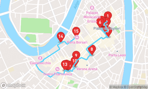 Verona Unleashed: From Romeo & Juliet To Roman Glory tour map