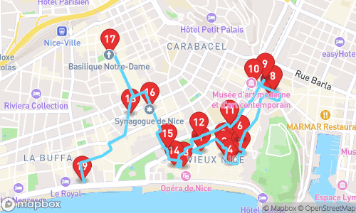 Unveiling Nice: Saints, Sinners, and Strange Stories tour map