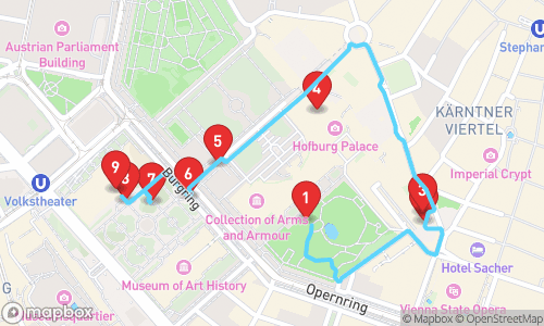 Imperiales Erbe: Eine Reise durch Wiens geschichtsträchtige Stätten tour map