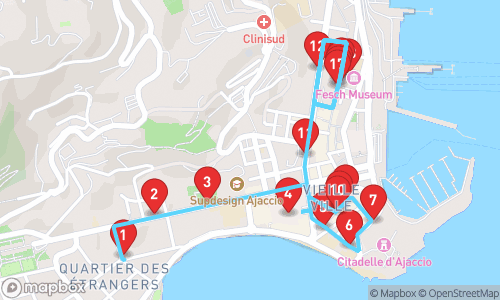 Ajaccio Unveiled: A Journey Through History, Culture, and Corsican Charm tour map