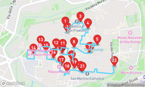 Puccini, Palaces, and Peculiar Pasts: The Real Lucca Tour tour map