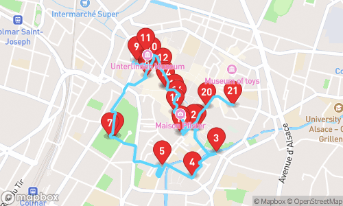 Découverte historique et culturelle de Colmar tour map