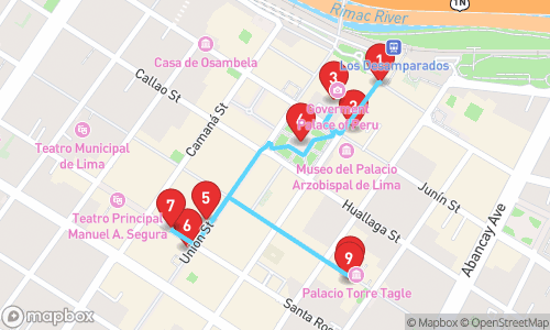 Discovering Historic Lima: A Journey Through Time tour map