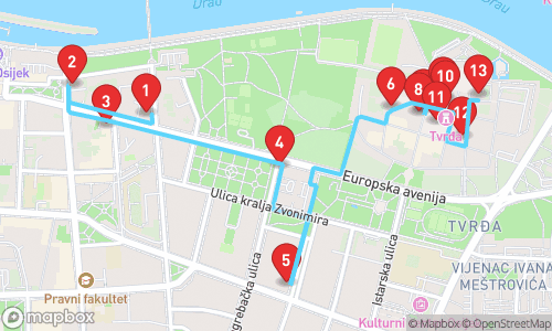 Osijek Odyssey: A Journey Through Time tour map