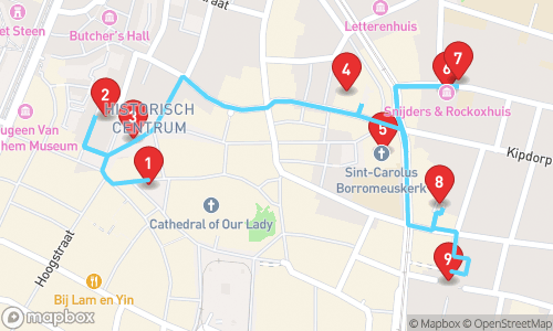 Ontdekkingstocht door Historisch Antwerpen tour map