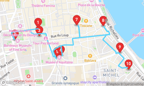 Historical and Cultural Treasures of Bordeaux tour map