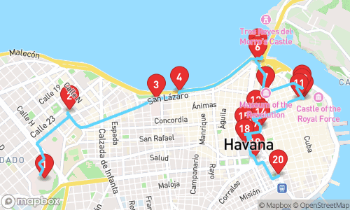 The Heartbeat of Havana: A Journey Through History & Culture tour map