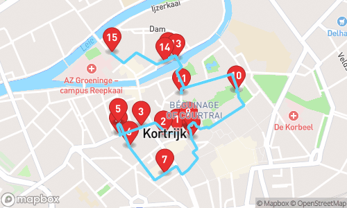 Historische Wandeling door Kortrijk: Een Reis door de Tijd tour map