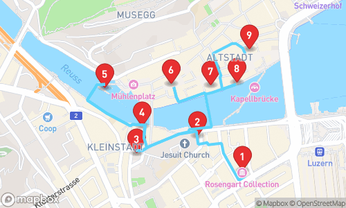 Historische Erkundungstour durch Luzern tour map