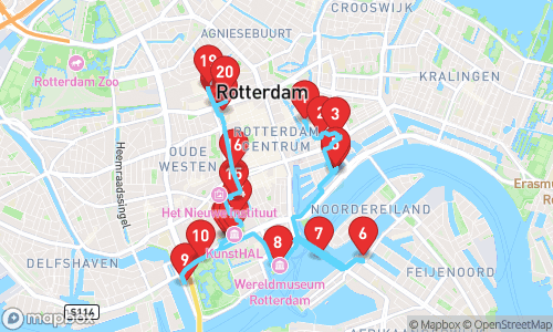 Rotterdam Herrezen: Een Ontdekkingsreis Door Architectuur en Cultuur tour map