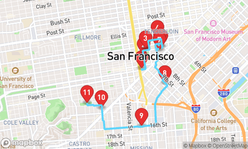 The Heart of the City: San Francisco's Civic and Cultural Core tour map