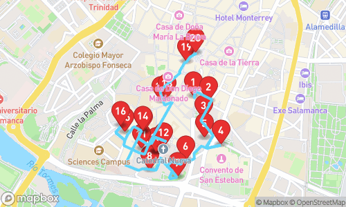 Exploring Salamanca: A Journey Through Time tour map