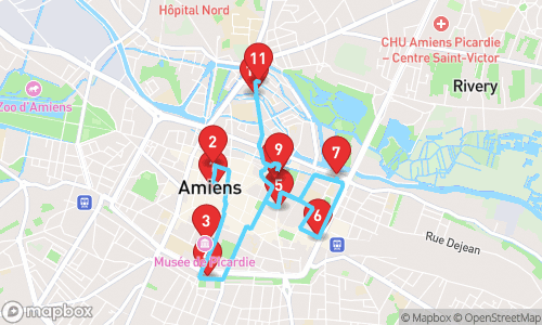 Découverte historique et culturelle d'Amiens tour map