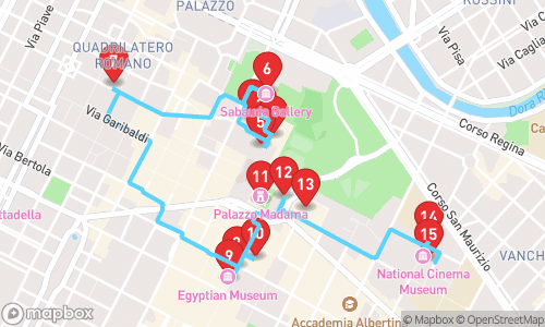 Torino: A Journey Through Time tour map