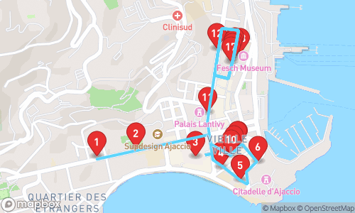 Ontdek de Historische Schatten van Ajaccio: Een Reis door Tijd en Cultuur tour map
