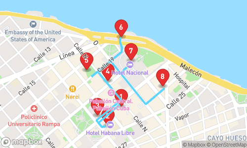 Vibrant La Habana: A Journey Through Time tour map