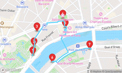 Paris: Whispers of Glory and Ghosts of Empire tour map