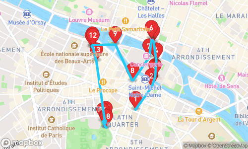 Het Verlichte Pad: Een Culturele Wandeling door Historisch Parijs tour map